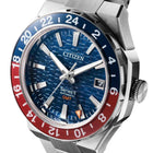 Ανδρικό Ρολόι Citizen Series 8 GMT NB6030-59L με Ασημί Μπρασελέ & Μπλε Καντράν