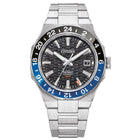 Ανδρικό Ρολόι Citizen Series 8 GMT NB6031-56E με Ασημί Μπρασελέ & Μαύρο Καντράν
