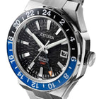 Ανδρικό Ρολόι Citizen Series 8 GMT NB6031-56E με Ασημί Μπρασελέ & Μαύρο Καντράν