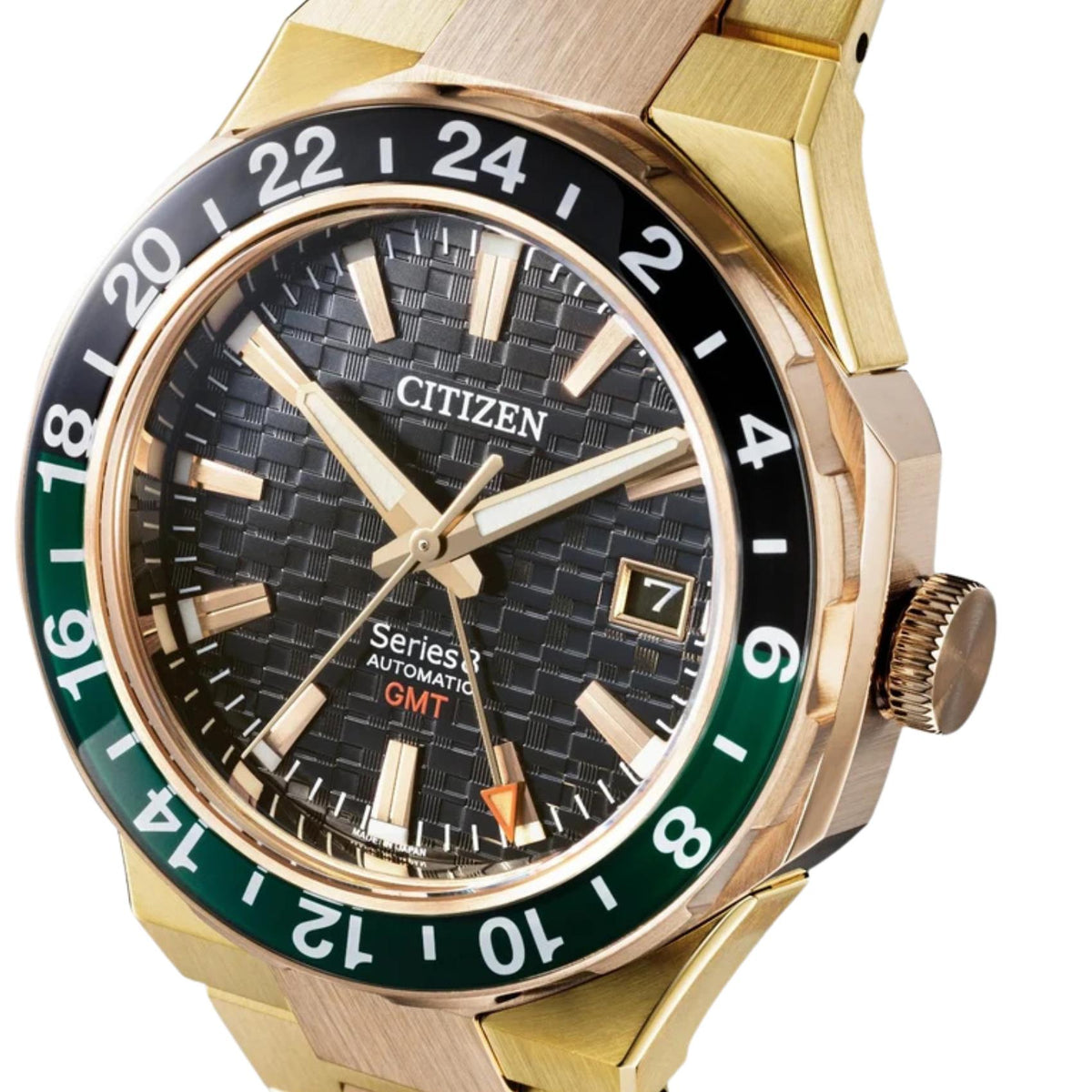 Μαύρο καντράν ρολογιού Citizen Series 8 GMT NB6033-51E διαμέτρου 41mm με ένδειξη ημερομηνίας