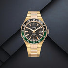 Ανδρικό Ρολόι Citizen Series 8 GMT NB6033-51E με Χρυσό Μπρασελέ & Μαύρο Καντράν