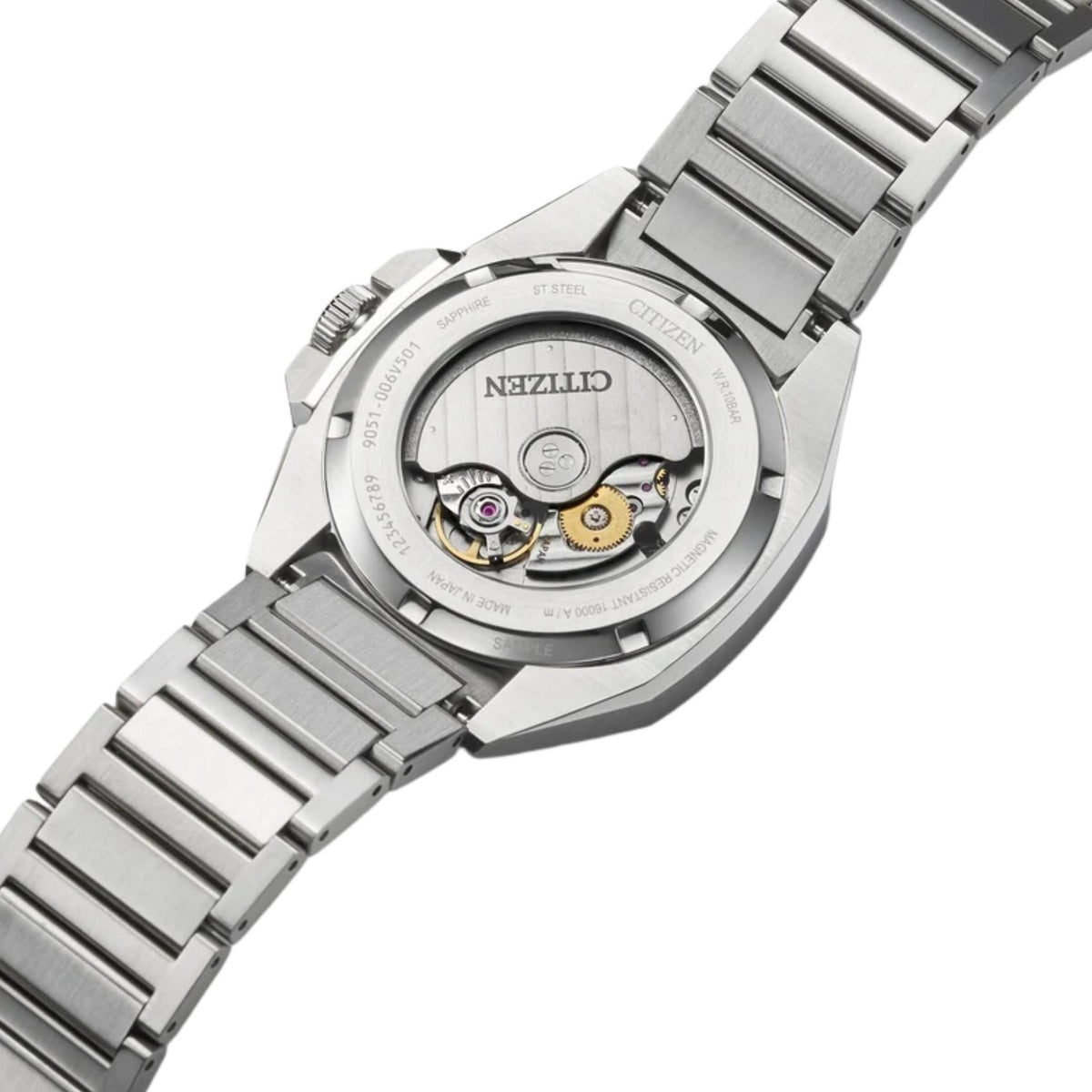 Open back ρολογιού Citizen Series 8 NB6050-51W με ορατό τον αυτόματο μηχανισμό