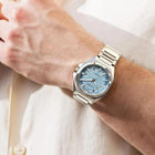 Ανδρικό Ρολόι Citizen Series 8 NB6051-59L με Ασημί Μπρασελέ & Γαλάζιο Καντράν