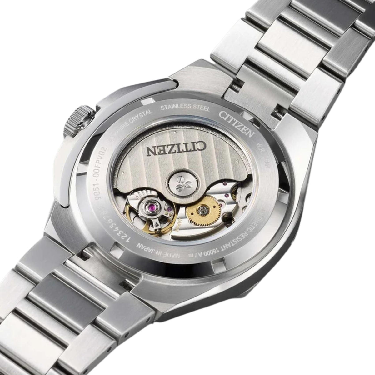 Open back ρολογιού Citizen Series 8 NB6080-51W με ορατό τον αυτόματο μηχανισμό