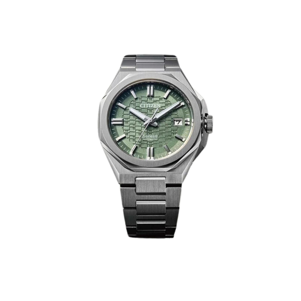 Πράσινο καντράν ρολογιού Citizen Series 8 NB6080-51W διαμέτρου 39mm με ένδειξη ημερομηνίας