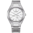 Ρολόι Citizen Super Titanium Zenshin NJ0180-80A με Ασημί Μπρασελέ & Λευκό Καντράν