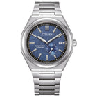 Ρολόι Citizen Super Titanium Zenshin NJ0180-80L με Ασημί Μπρασελέ & Μπλε Καντράν