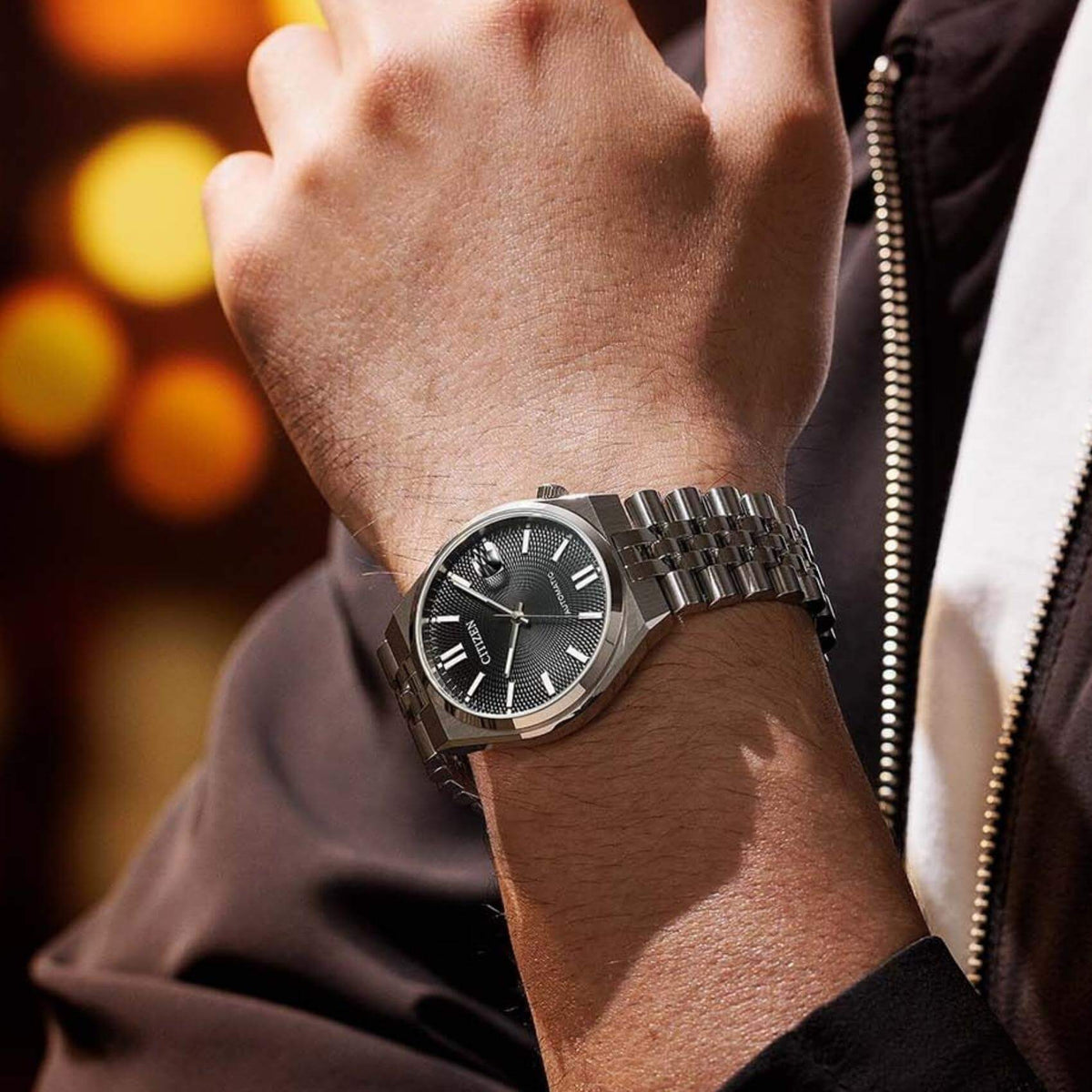 Αυτόματο Ρολόι Citizen Tsuyosa 60 NK0020-55E Με Ασημί Μπρασελέ & Μαύρο Καντράν