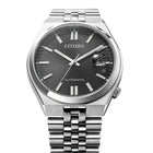 Αυτόματο Ρολόι Citizen Tsuyosa 60 NK0020-55E Με Ασημί Μπρασελέ & Μαύρο Καντράν