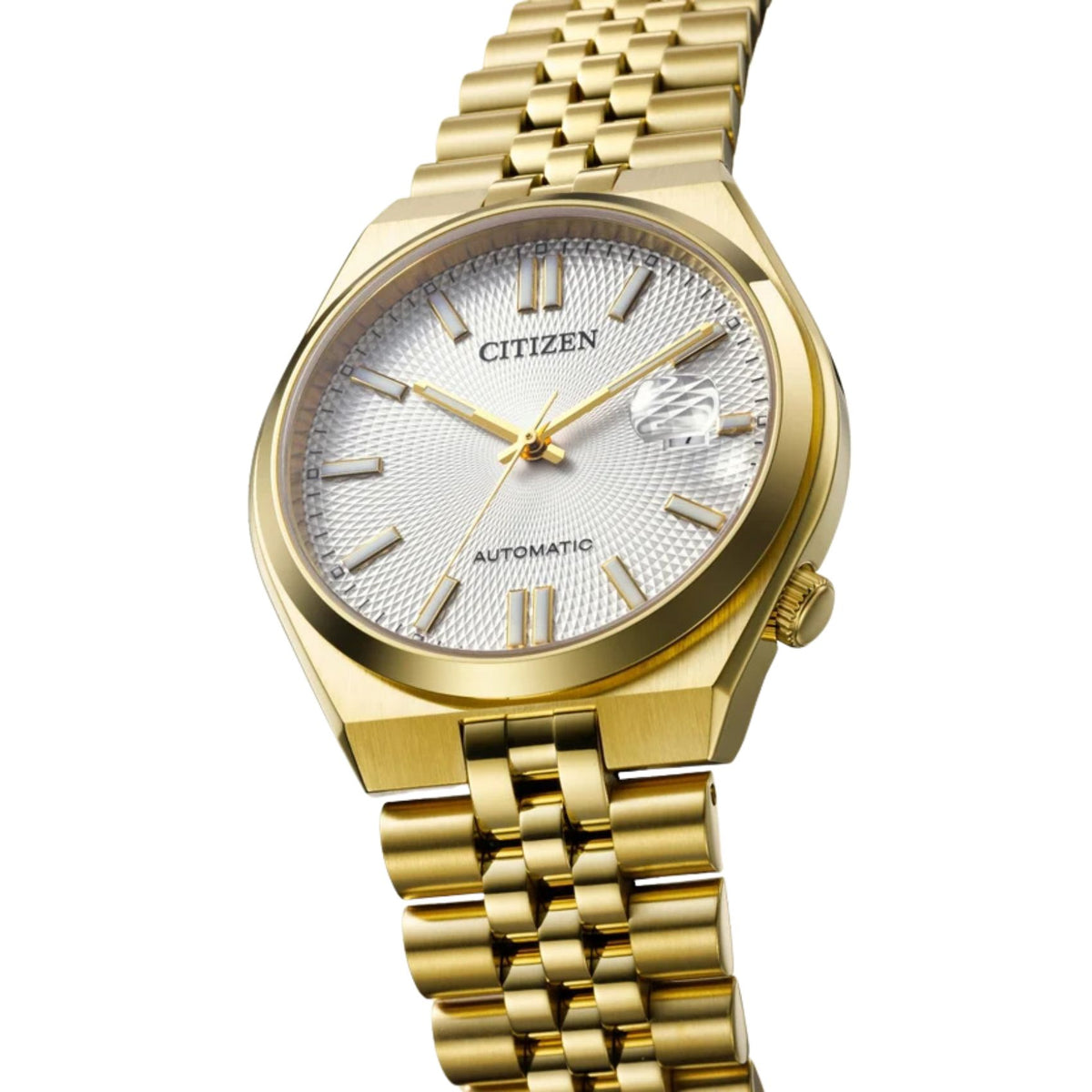 Λευκό καντράν ρολογιού Citizen Tsuyosa 60 NK0022-50A διαμέτρου 40mm με ένδειξη ημερομηνίας