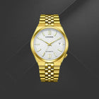 Ανδρικό Ρολόι Citizen Tsuyosa 60 NK0022-50A με Χρυσό Μπρασελέ & Λευκό Καντράν