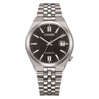 Ανδρικό Ρολόι Citizen Tsuyosa 60 NK0030-51E με Ασημί Μπρασελέ & Μαύρο Καντράν