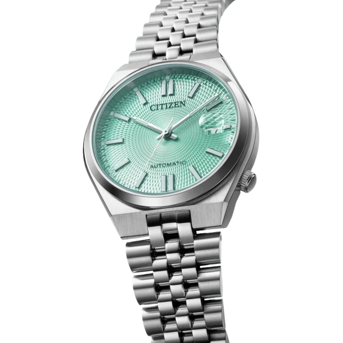 Τιρκουάζ καντράν ρολογιού Citizen Tsuyosa 60 NK0030-51X διαμέτρου 37mm με ένδειξη ημερομηνίας