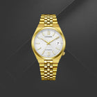 Ανδρικό Ρολόι Citizen Tsuyosa 60 NK0032-56A με Χρυσό Μπρασελέ & Λευκό Καντράν