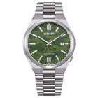 Αυτόματο Ρολόι Citizen Tsuyosa NJ0159-86X Με Ασημί Μπρασελέ & Πράσινο Καντράν