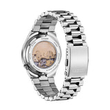 Πίσω όψη open back του ανδρικού ρολογιού Citizen Tsuyosa NJ0159-86Z με ορατό αυτόματο μηχανισμό Caliber 8210.