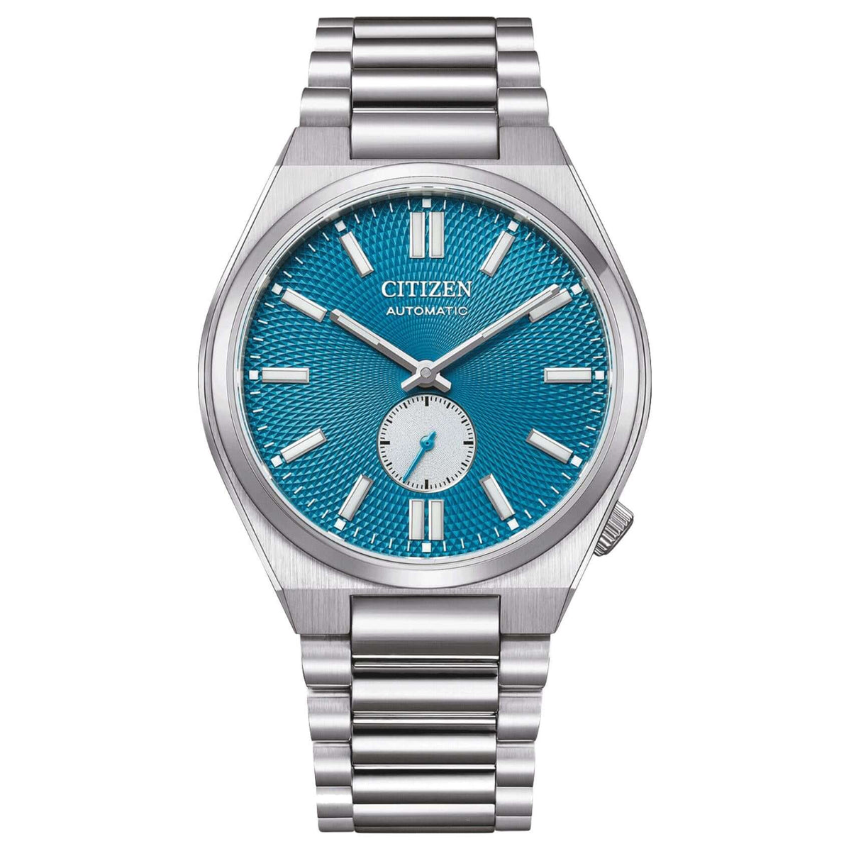 Ανδρικό αυτόματο ρολόι Citizen Tsuyosa NK5010-51L με ασημί μπρασελέ και μπλε καντράν 40mm.