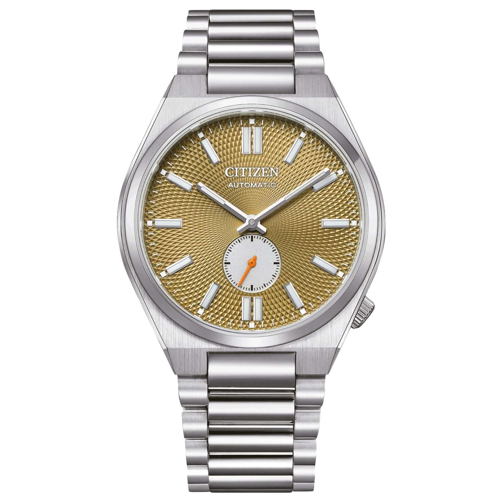 Ανδρικό αυτόματο ρολόι Citizen Tsuyosa NK5010-51X με ασημί μπρασελέ και πράσινο καντράν 40mm.