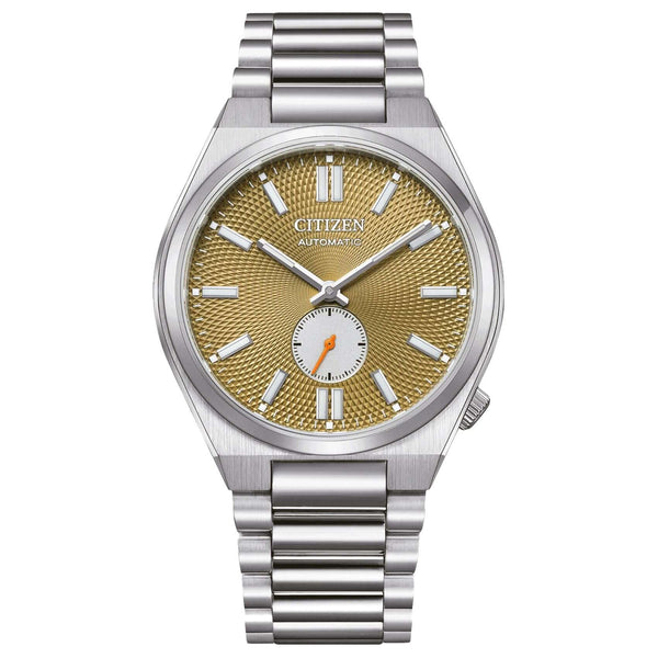 Ανδρικό αυτόματο ρολόι Citizen Tsuyosa NK5010-51X με ασημί μπρασελέ και πράσινο καντράν 40mm.