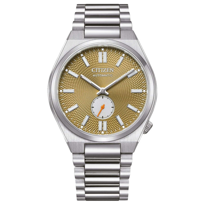 Ανδρικό αυτόματο ρολόι Citizen Tsuyosa NK5010-51X με ασημί μπρασελέ και πράσινο καντράν 40mm.
