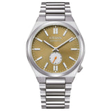 Ανδρικό αυτόματο ρολόι Citizen Tsuyosa NK5010-51X με ασημί μπρασελέ και πράσινο καντράν 40mm.