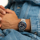 Ρολόι Citizen TSUYOSA Shore NJ0230-59L Με Ασημί Μπρασελέ & Μπλε Καντράν
