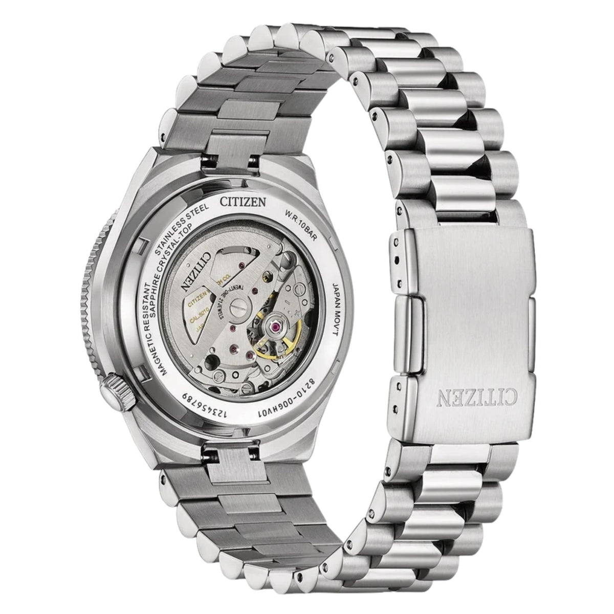 Open back του ρολογιού Citizen TSUYOSA Shore NJ0230-59L με ορατό τον αυτόματο μηχανισμό