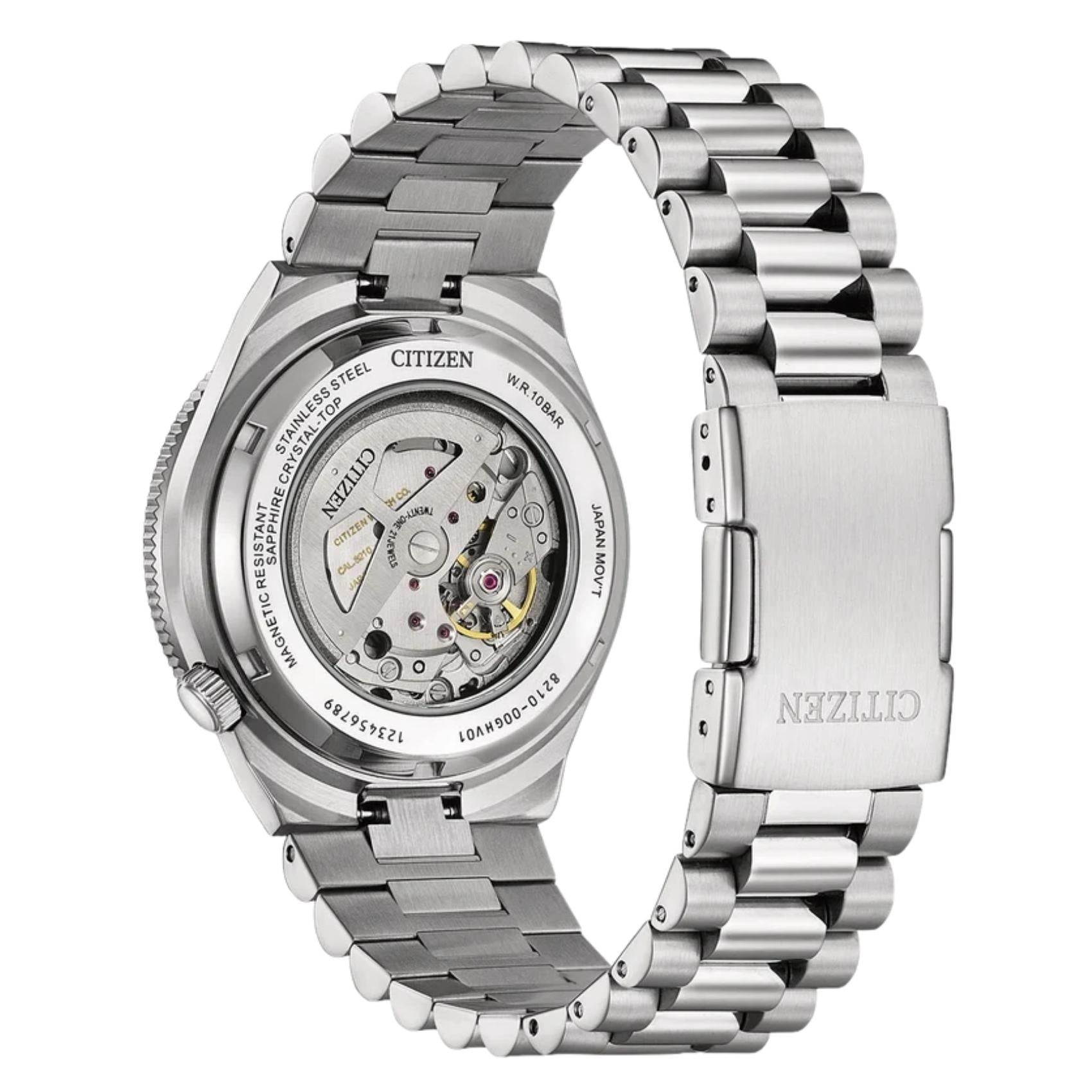 Open back του ρολογιού Citizen TSUYOSA Shore NJ0230-59L με ορατό τον αυτόματο μηχανισμό