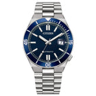 Ρολόι Citizen TSUYOSA Shore NJ0230-59L Με Ασημί Μπρασελέ & Μπλε Καντράν
