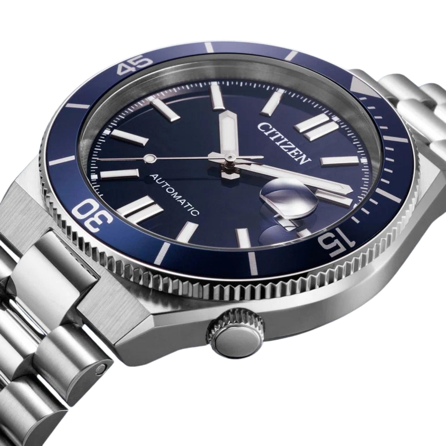 Μπλε καντράν ρολογιού Citizen TSUYOSA Shore NJ0230-59L διαμέτρου 40mm με ένδειξη ημερομηνίας