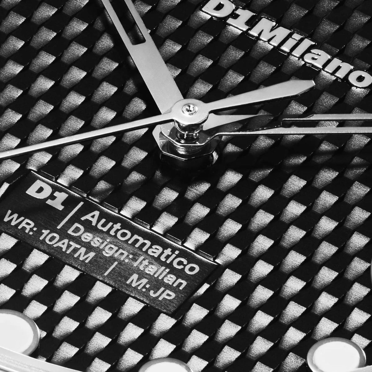 Μαύρο καντράν ρολογιού D1 Milano Automatico Dual Black D1-ATBJ20 διαμέτρου 40mm με ένδειξη ημερομηνίας