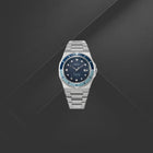 Ανδρικό Ρολόι D1 Milano Automatico Dual Navy D1-ATBJ21 Αυτόματο με Ασημί Μπρασελέ & Μπλε Καντράν