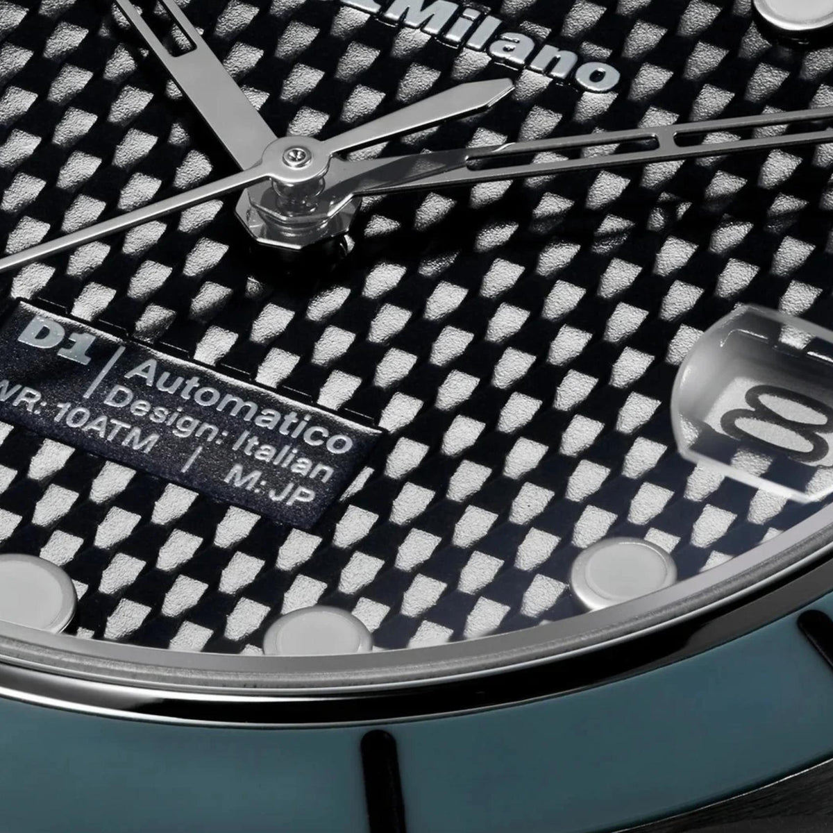 Μπλε καντράν ρολογιού D1 Milano Automatico Dual Navy D1-ATBJ21 διαμέτρου 40mm με ένδειξη ημερομηνίας