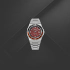 Ανδρικό Ρολόι D1 Milano Automatico Dual Red D1-ATBJ22 Αυτόματο με Ασημί Μπρασελέ & Κόκκινο Καντράν
