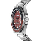 Ανδρικό Ρολόι D1 Milano Automatico Dual Red D1-ATBJ22 Αυτόματο με Ασημί Μπρασελέ & Κόκκινο Καντράν