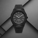 Ανδρικό ρολόι D1 Milano Black Kevlar D1-UHKJ01 με μαύρο λουράκι Kevlar και μαύρο καντράν.