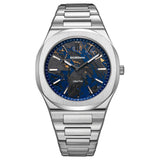 Ανδρικό ρολόι D1 Milano Carbon Reef D1-UHBJ04 με ασημί ατσάλινο μπρασελέ και μπλε καντράν.