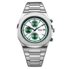 Ανδρικό Ρολόι D1 Milano Chrono D1-CHBJ25 Με Ασημί Μπρασελέ & Λευκό-Πράσινο Καντράν