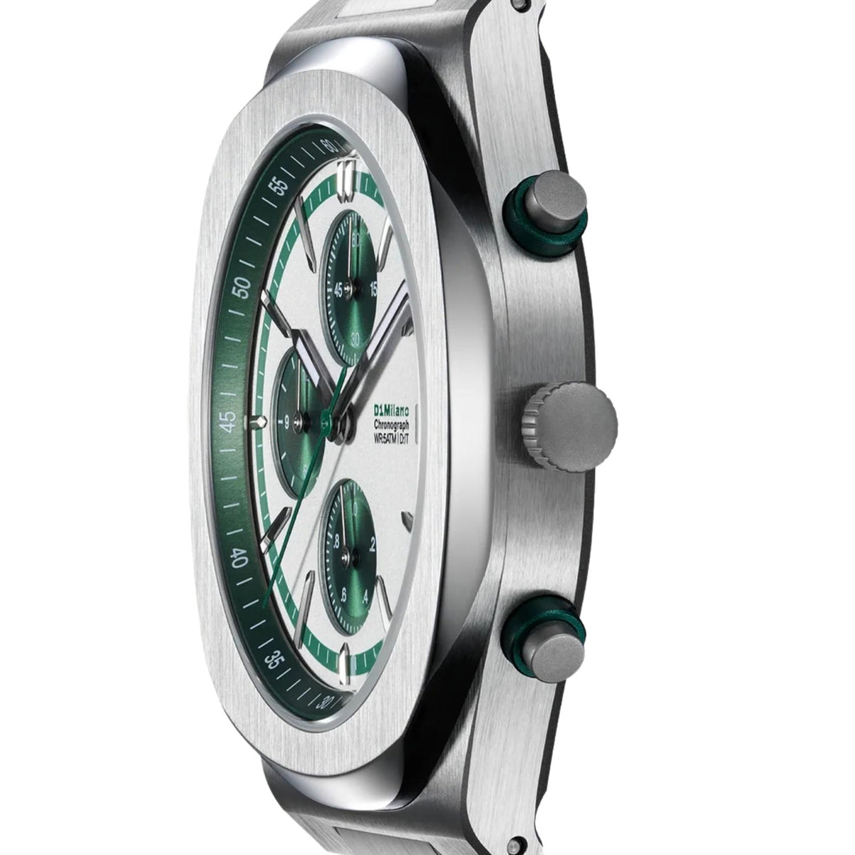 Ασημί ατσάλινο μπρασελέ ρολογιού D1 Milano Chrono D1-CHBJ25