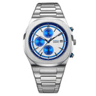 Ανδρικό Ρολόι D1 Milano Chrono D1-CHBJ26 Με Ασημί Μπρασελέ & Λευκό-Μπλε Καντράν