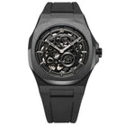 Ρολόι D1 Milano Jet Black Skeleton Rubber D1-SKRJ17 Με Μαύρο Λουρί Καουτσούκ
