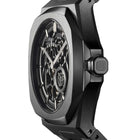 Ρολόι D1 Milano Jet Black Skeleton Rubber D1-SKRJ17 Με Μαύρο Λουρί Καουτσούκ