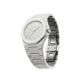 Πλάγια όψη του D1 Milano Polycarbon Crashed Grey D1-PCBJ40 με broken-texture καντράν και οκτάγωνη κάσα.