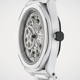 Ανδρικό ρολόι D1 Milano Skeleton White Sketch D1-SKBJ20 με άσπρο ατσάλινο μπρασελέ και άσπρο skeleton καντράν 40.5mm.