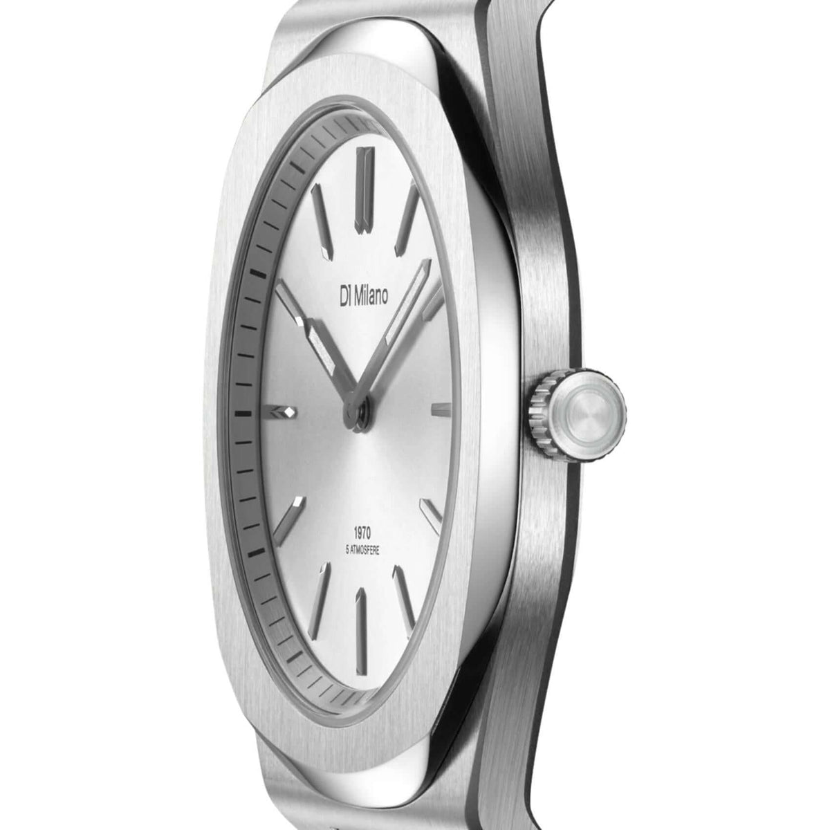 Ρολόι D1 Milano Ultra Thin 1970 Grey 39 mm D1-UHBJ02 Με Ασημί Μπρασελέ, Quartz, 50m-5ΑΤΜ, 39 mm, Ζαφείρι