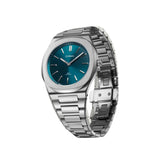 Ασημί ατσάλινο μπρασελέ με rounded links του D1 Milano Ultra Thin Groovy Green D1-UHBJ03.