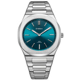 Ρολόι D1 Milano Ultra Thin Groovy Green 39 mm D1-UHBJ03 Με Ασημί Μπρασελέ