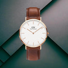 Ρολόι Daniel Wellington Classic St Mawes DW00100006 Με Καφέ Δερμάτινο Λουράκι