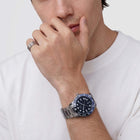 Ρολόι Daniel Wellington Iconic GMT DW00100921 με Ασημί Μπρασελέ