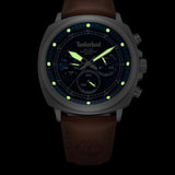 Κοντινό στο σκοτάδι στο μπλε καντράν του Timberland Williston Small TDWGF0042001 Dual Time.